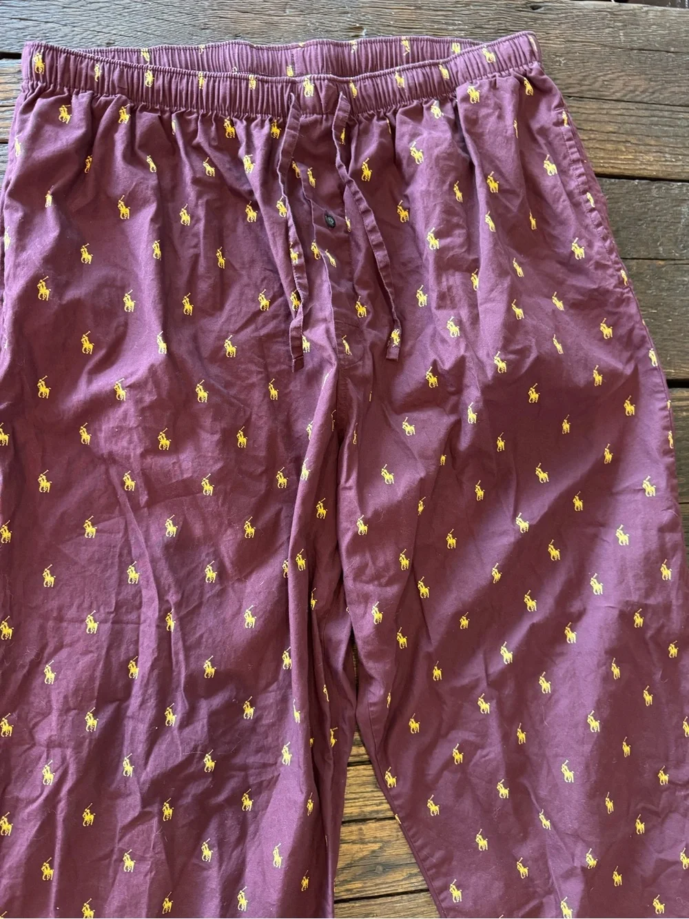 Polo Ralph Lauren Men's Burgundy Cotton Lounge Pajama Pants Large 36-38